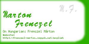 marton frenczel business card
